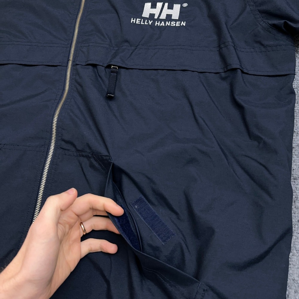 Vintage Helly Hansen Razorfish Rain Jacket Men's XL Navy Full Zip Mesh Lined - Picture 5 of 11